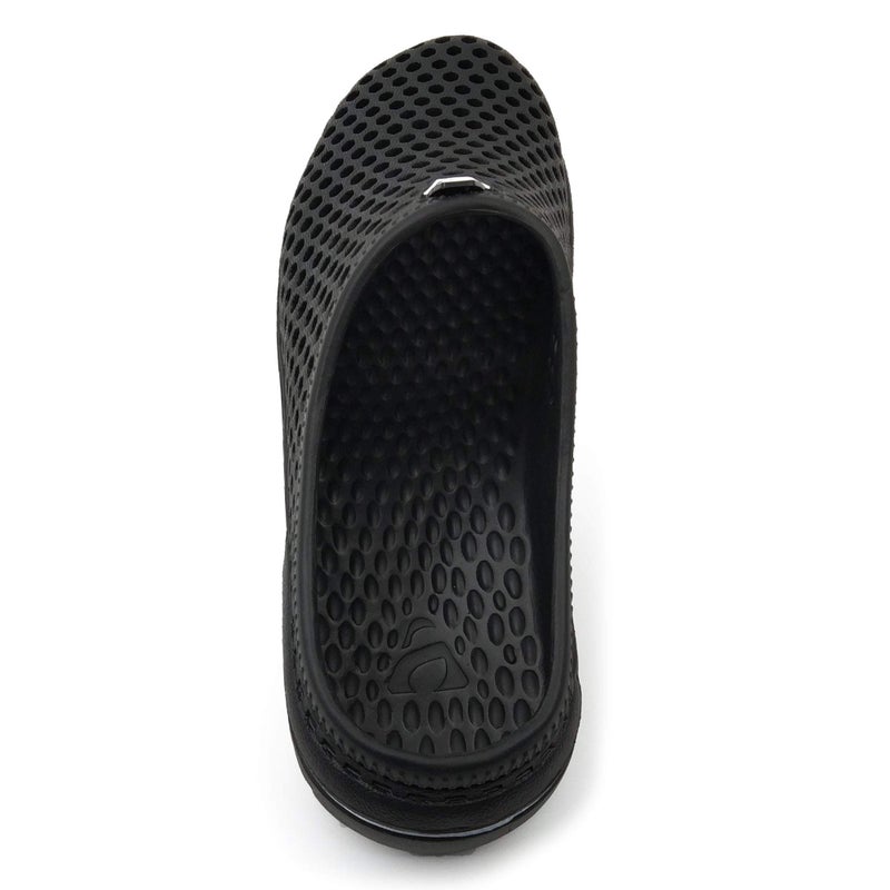 Amoji Garden Clogs Garden Shoes Shower Slippers Sandals Yard Gardening Beach Water Plastic Rubber Comfortable House Indoor Summer Adult Female Male AM161 Black Size 10 Women/8 Men - Image 4